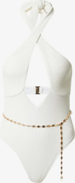 RIVER ISLAND Halter Badpakken High Neck Badpak Dames Crème