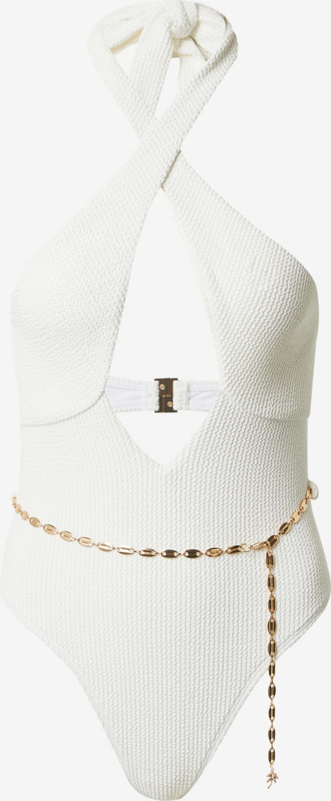 RIVER ISLAND Halter Badpakken High Neck Badpak Dames Crème 1 RIVER ISLAND Halter Badpakken High Neck Badpak Dames Crème