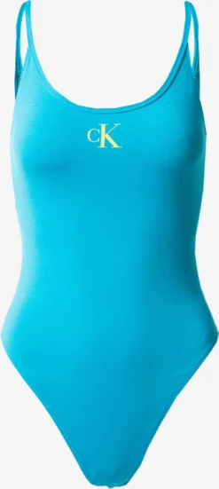 Calvin Klein Swimwear Grote Cups T-shirt Bh Badpak Dames Lichtblauw