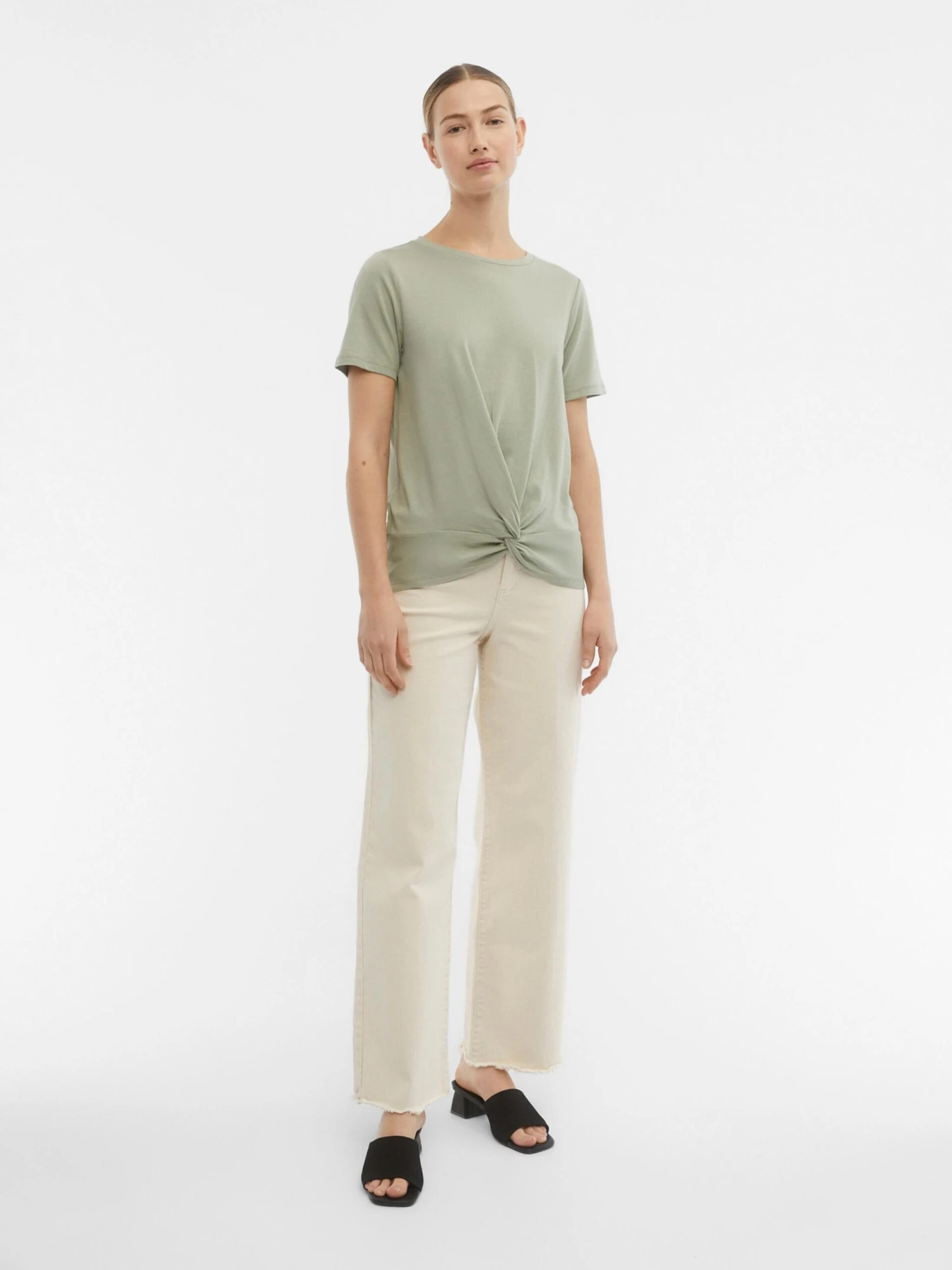 Object T-shirts Shirt Stepnanie Dames Kaki 5 Object T-shirts Shirt Stepnanie Dames Kaki - Afbeelding 5