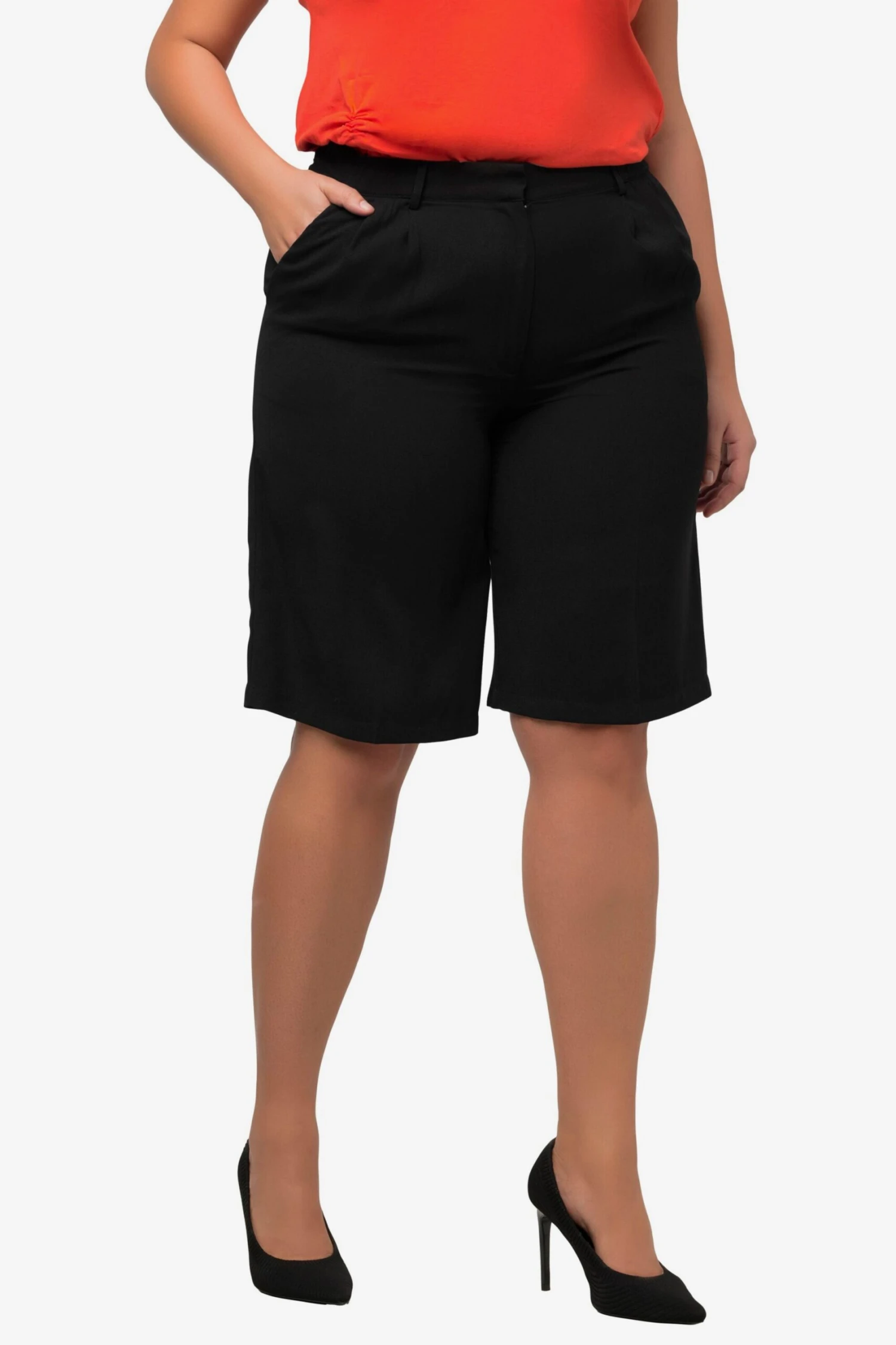 Ulla Popken Shorts Wide Leg Pantalon Dames Zwart 3 Ulla Popken Shorts Wide Leg Pantalon Dames Zwart - Afbeelding 3