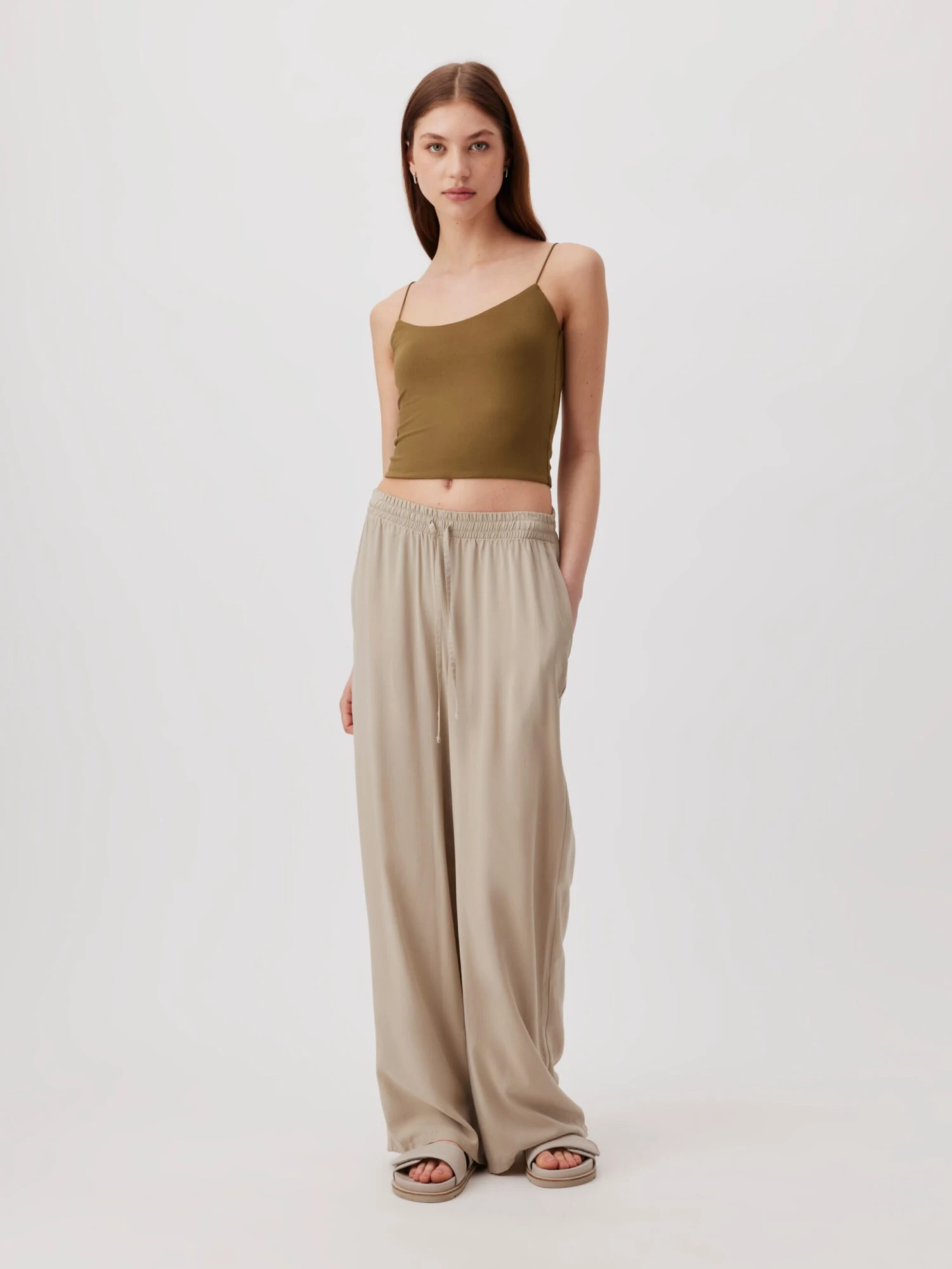 Crop Tops Top Eda Dames Olijfgroen 5 Crop Tops Top Eda Dames Olijfgroen - Afbeelding 5