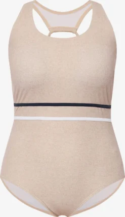 Ulla Popken Bandeau Badpakken Bandeau Badpak Dames Sand