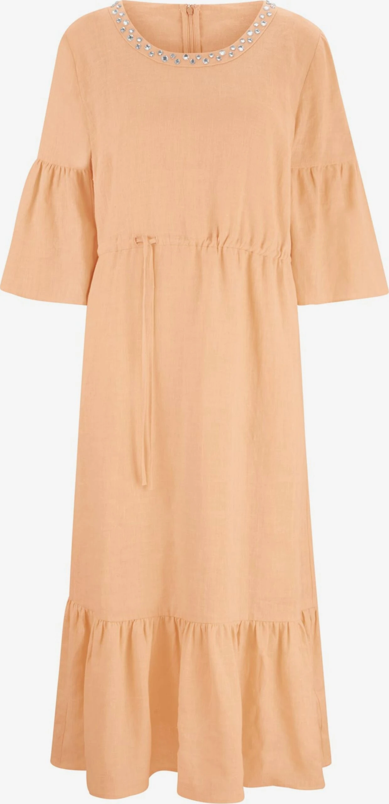 Heine Midi Jurken Jurk Dames Abrikoos 1 Heine Midi Jurken Jurk Dames Abrikoos