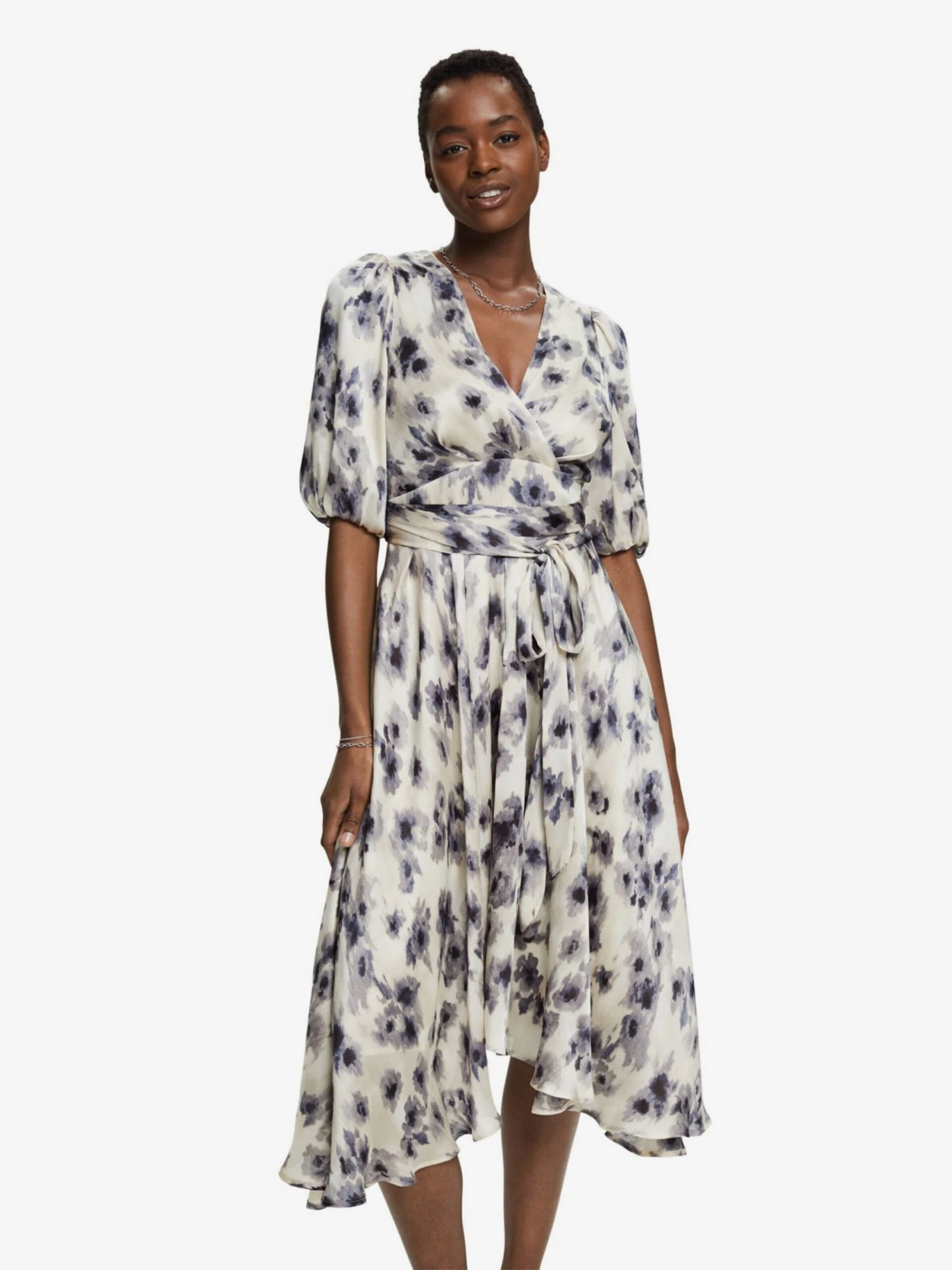 ESPRIT Midi Jurken Jurk Dames Parelwit 2 ESPRIT Midi Jurken Jurk Dames Parelwit - Afbeelding 2