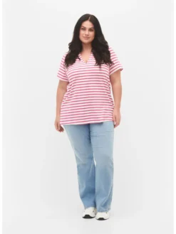 Zizzi T-shirts Shirt EDORIT Dames Pink / Wit -NA-KD Winkel f2eead6e3485f25bad2248773a307446 scaled