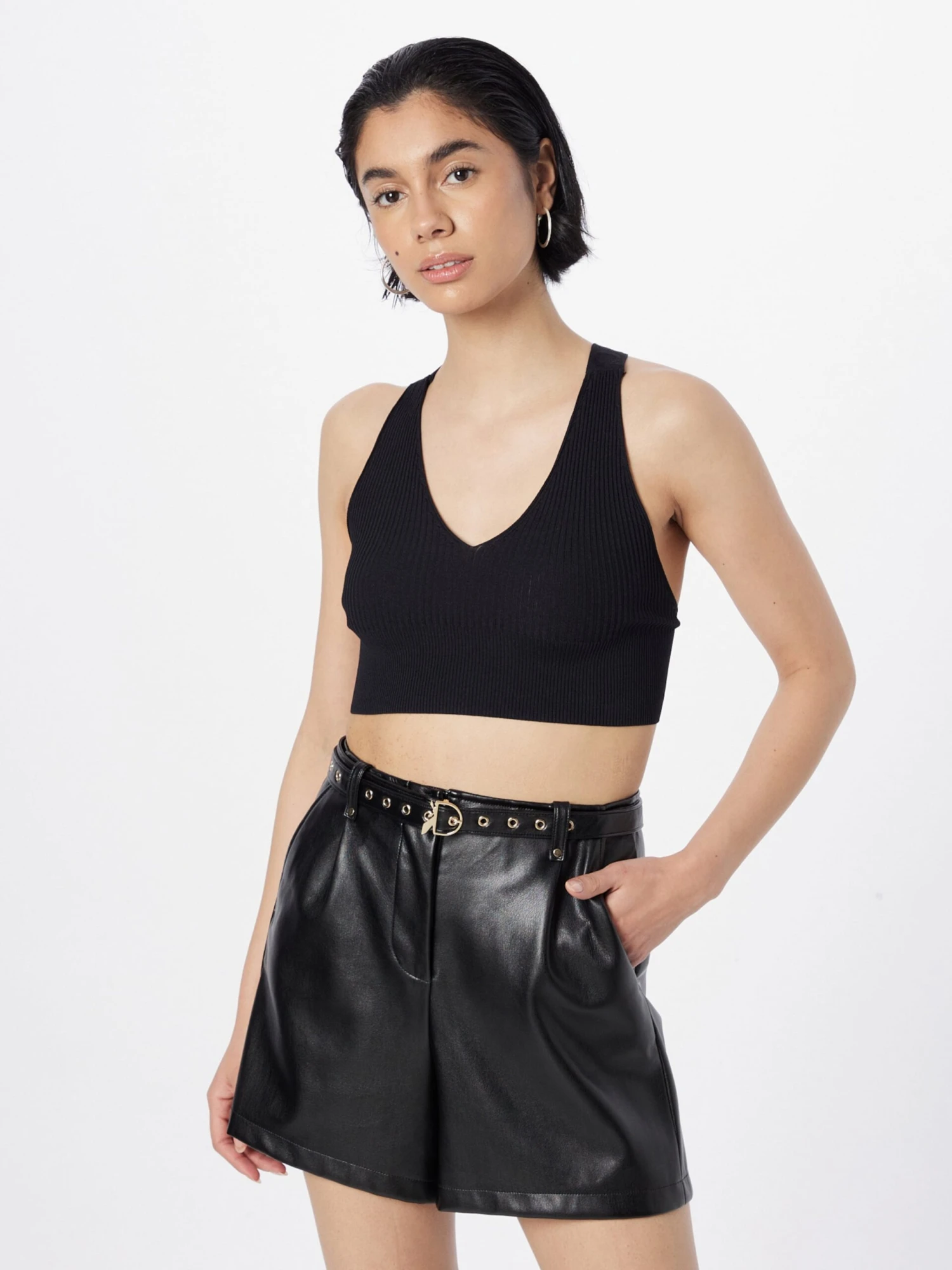 Iceberg Crop Tops Top MAGLIA Dames Zwart 3 Iceberg Crop Tops Top MAGLIA Dames Zwart - Afbeelding 3