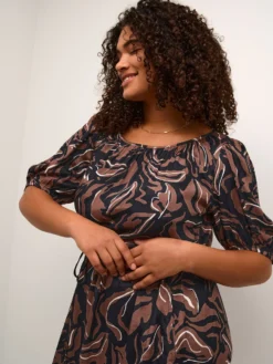 Midi Jurken Jurk Dory Dames Zwart -NA-KD Winkel f51660e1260264e5a42a130d3de320b3 scaled