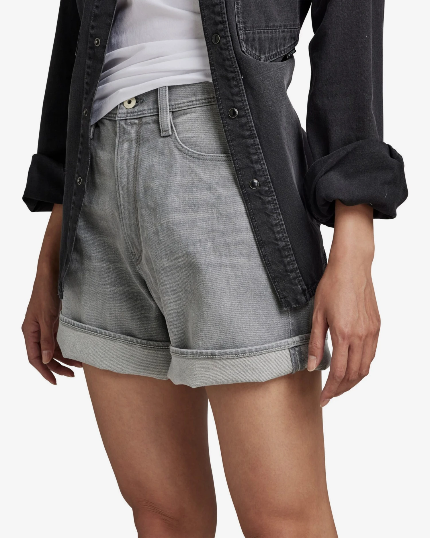 G-Star Raw Shorts Regular Broek Dames Lichtgrijs 2 G-Star Raw Shorts Regular Broek Dames Lichtgrijs - Afbeelding 2