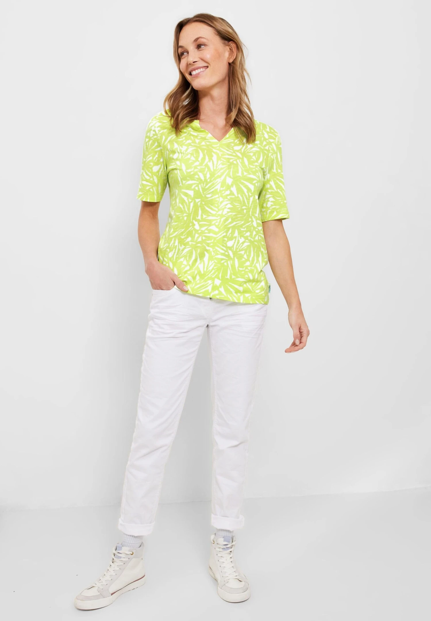 Cecil T-shirts Shirt Dames Neongeel 4 Cecil T-shirts Shirt Dames Neongeel - Afbeelding 4